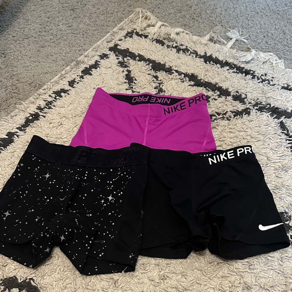 Nike Kids Pro Shorts Set - Black and Purple